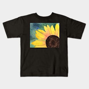 Close up Sunflower Watercolor Painting Kids T-Shirt